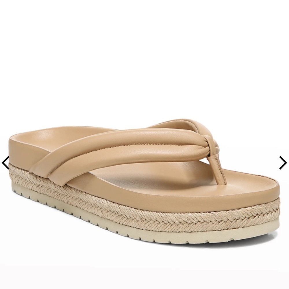 Vince size 9.5 Forest Padded Thong Platform Sandals In cappuccino